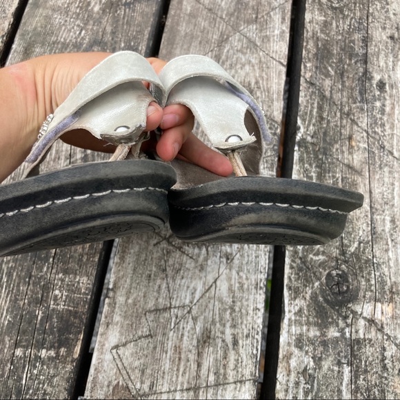 5/$20 Alegria thong cream/metallic platform sandals sz 7 - Picture 6 of 15